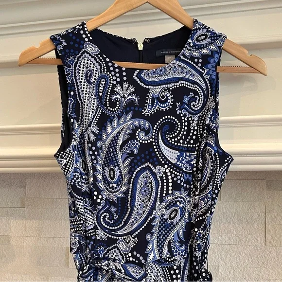 💐 Tommy Hilfiger Blue Paisley Sleeveless Jumpsuit - Picture 5 of 12